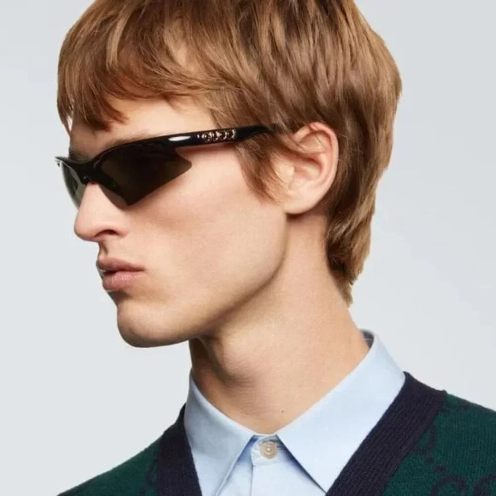 NEW GUCCI MASK SUNGLASSES GUCCI GG1774S 006 BLACK GREY UNISEX EYEWEAR